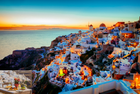 サントリーニ島　ディナー