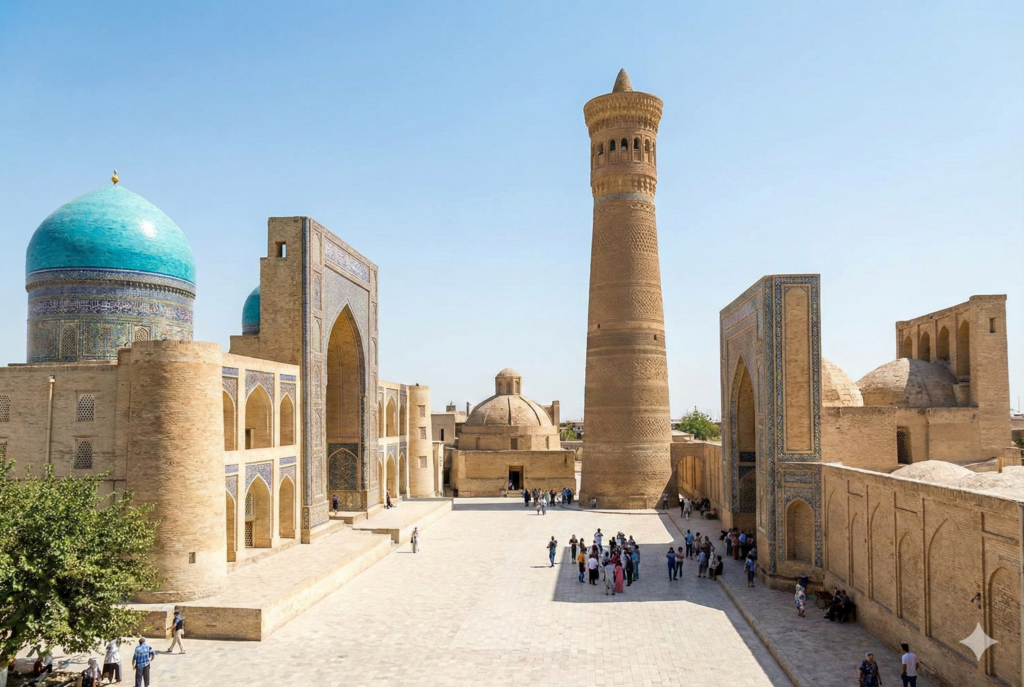 (イメージ:ブハラのカラーン・ミナレットと旧市街)