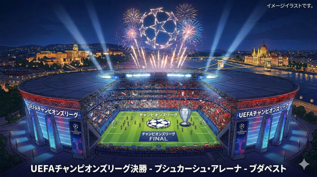 プシュカーシュ・アレーナ（ブダペスト）イメージイラスト