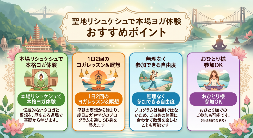 聖地リシュケシュで本場ヨガ体験 おすすめポイント
