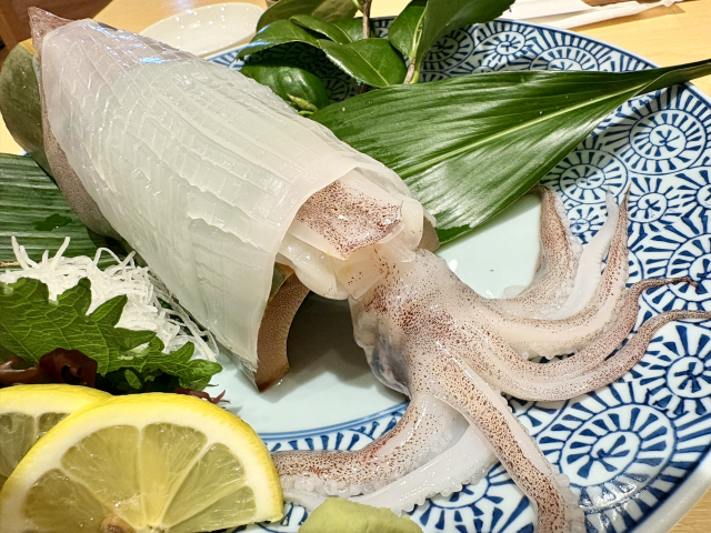 呼子のイカの活け造り