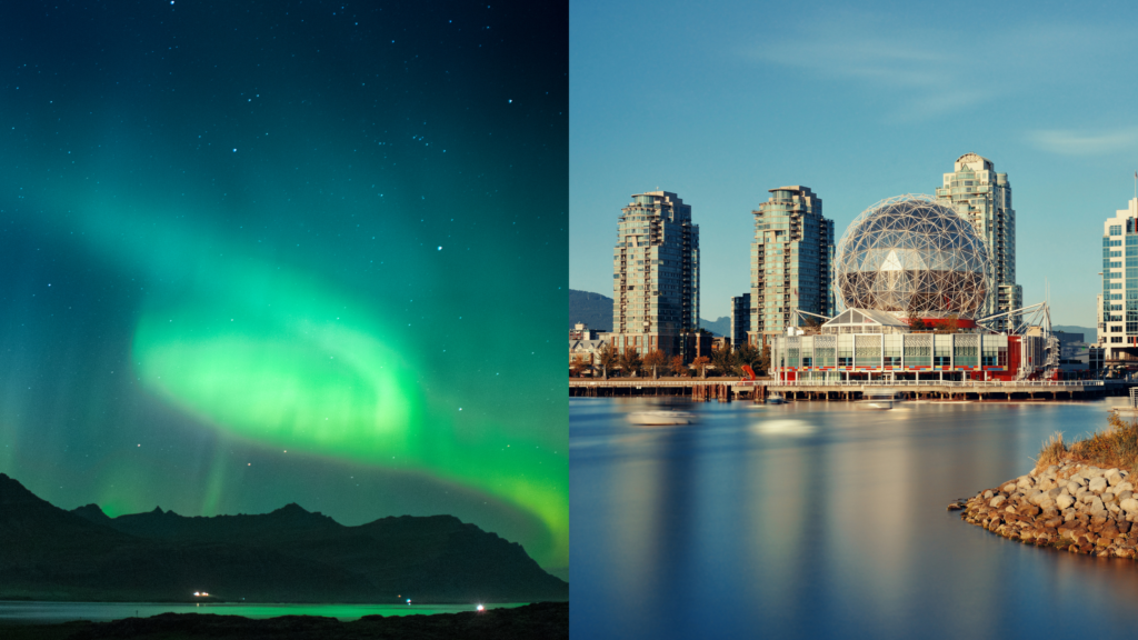 イエローナイフ　オーロラ＆バンクーバー　街並み