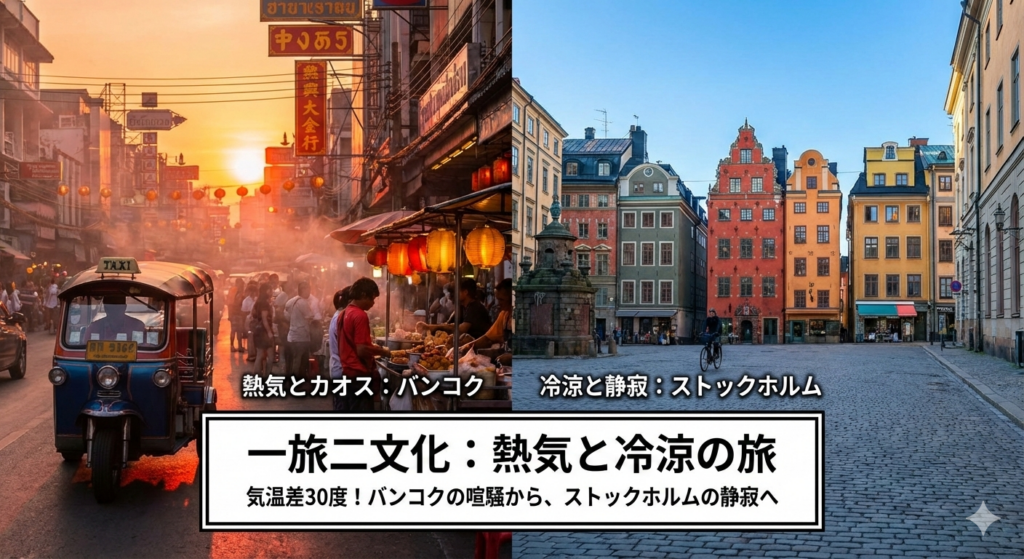 バンコク　ストックホルム　一旅二文化