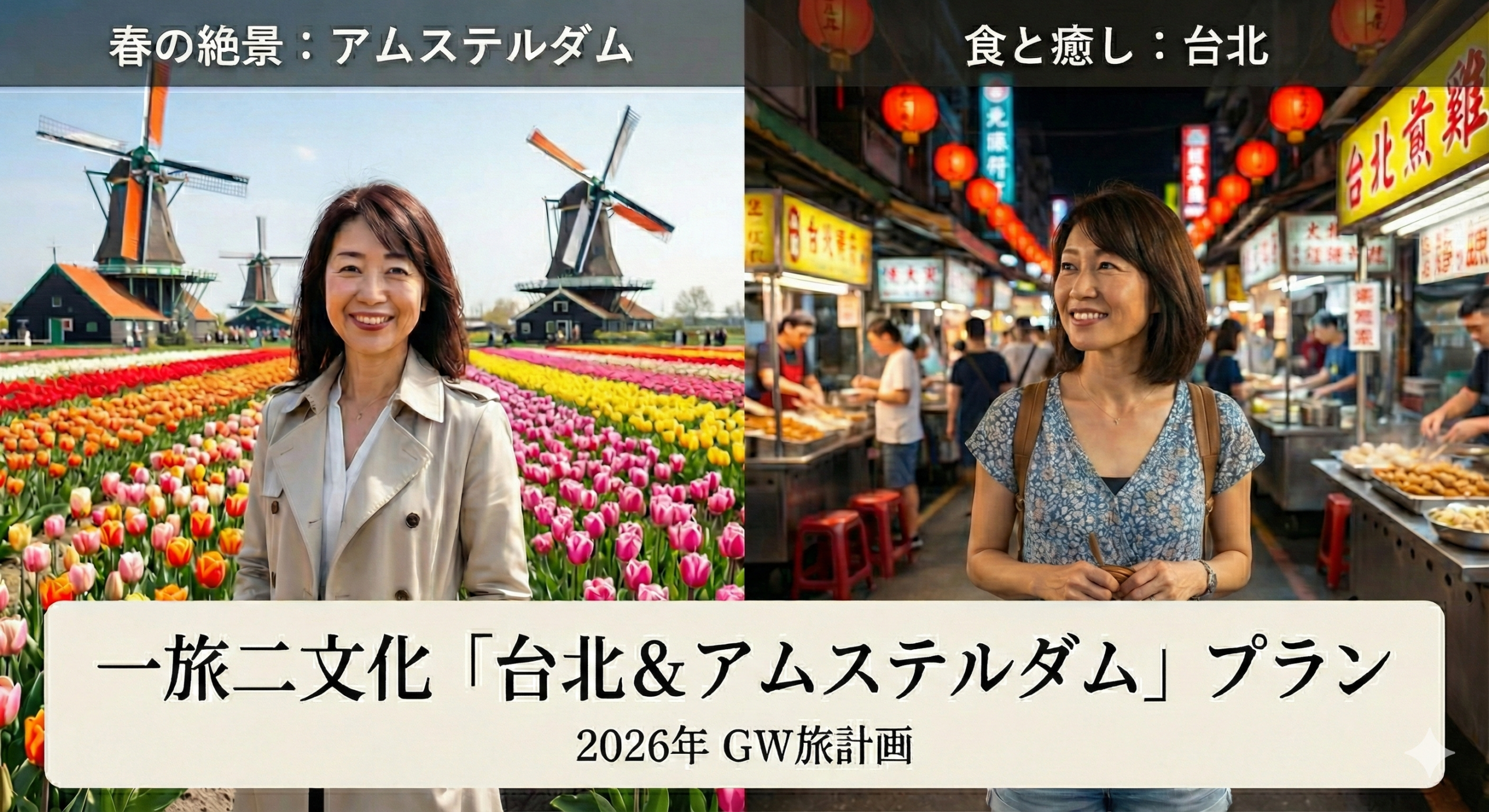 台北　アムステルダム　一旅二文化