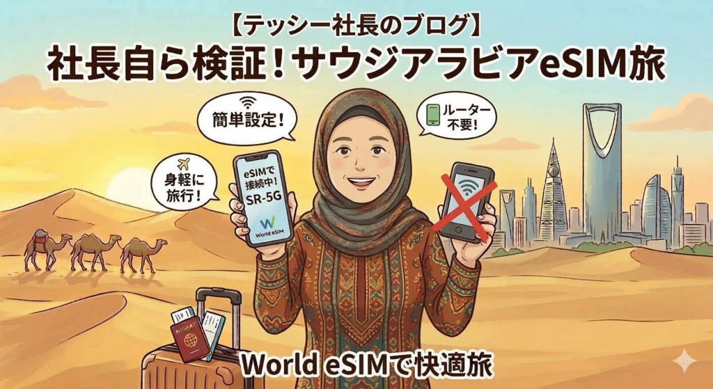 テッシー社長のサウジアラビアeSIM体験