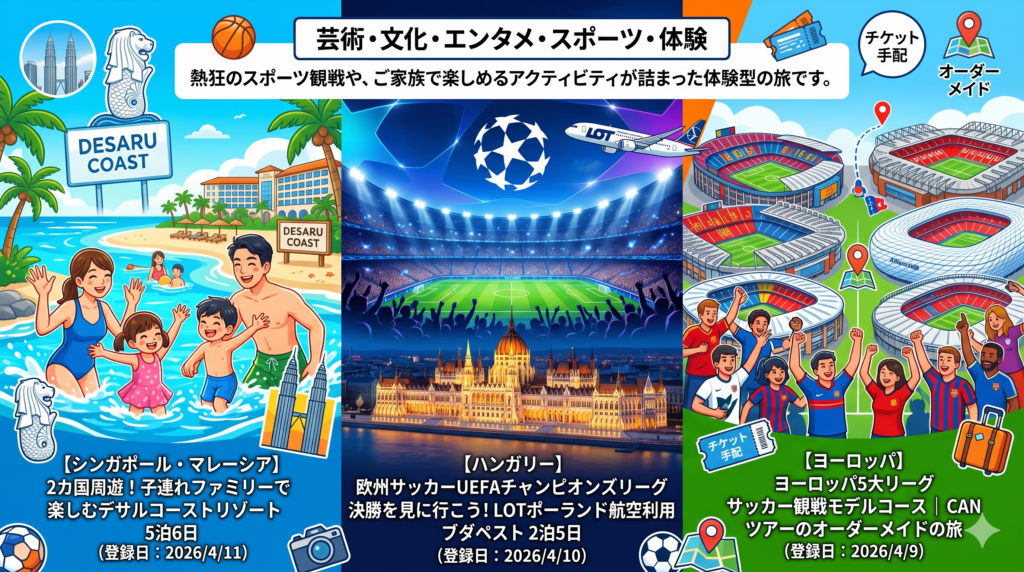 新着　文化エンタメスポーツ体験　モデルコース