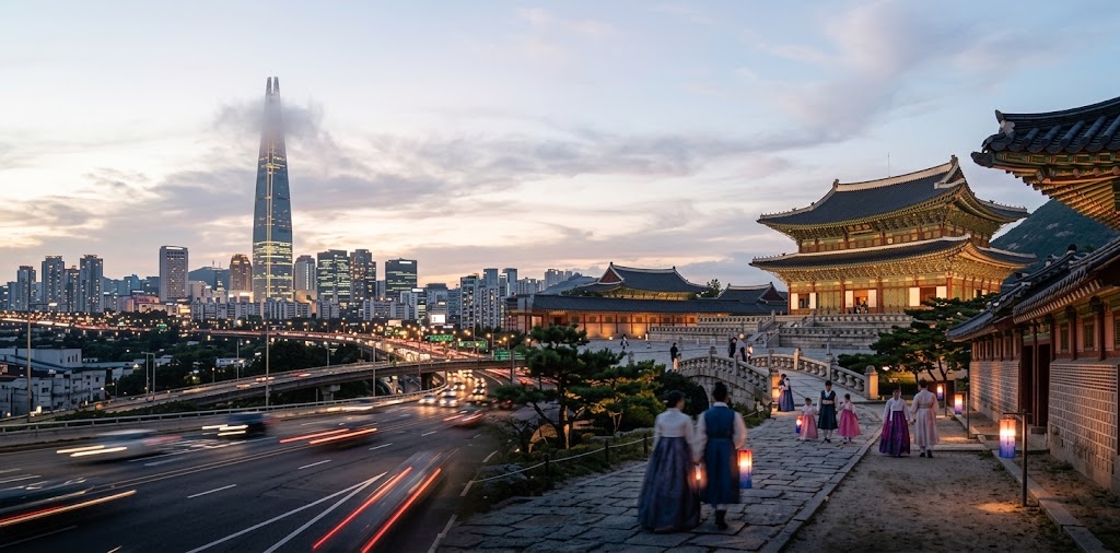 現在の韓国と古代韓国(イメージ)