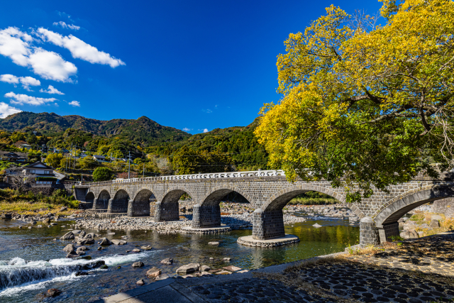 大分県　 耶馬渓橋の風景